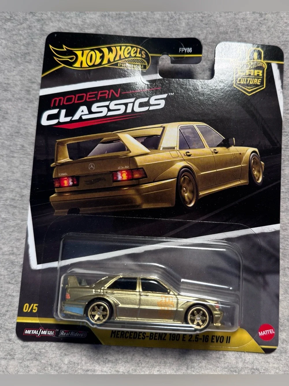 Hot Wheels Premium Modern Classics Gold CHASE Mercedes Benz 190 E 2.5-16 EVO II